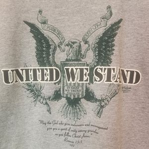 UNITED WE STAND short sleeve unisex short sleeve tee shirt Romans 15:5 Large